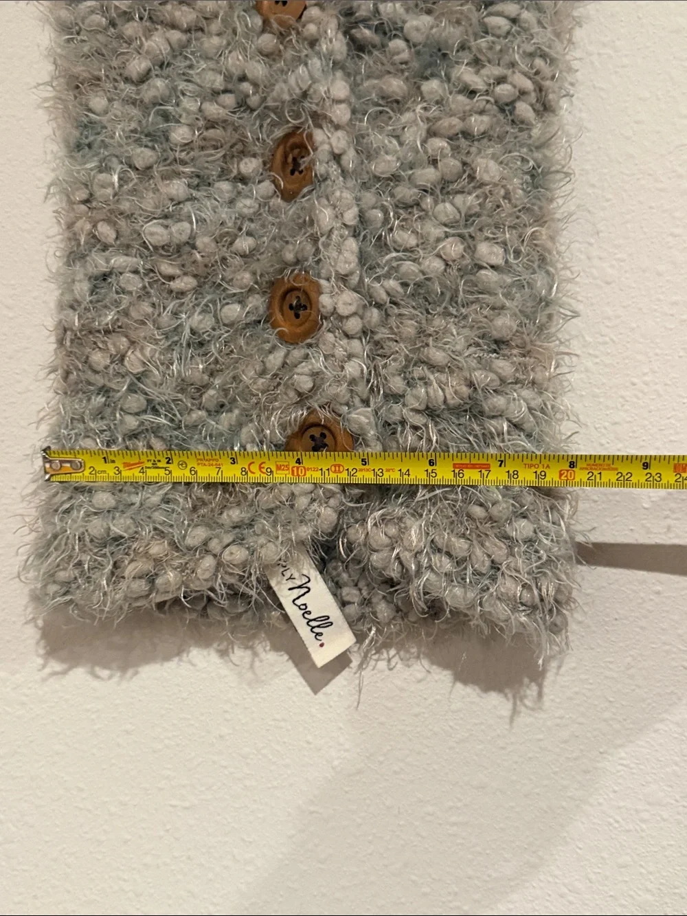 Simply Noelle Fuzzy Button Cowl in Light Gray